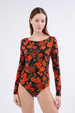 Body à motifs en coton;${refinementColor}