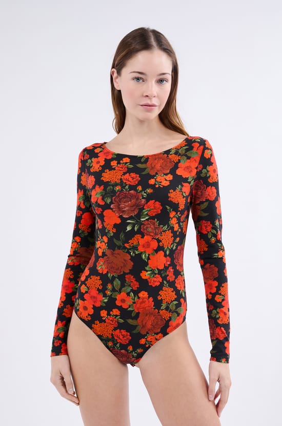 Body à motifs en coton;${refinementColor}