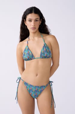 Glittery tie-side bikini bottom;${refinementColor}