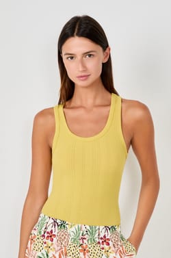 Débardeur côtelé en coton;${refinementColor}