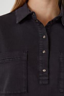 Robe courte avec boutons en coton;${refinementColor}