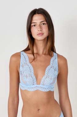 Soutien-gorge foulard sans armatures en dentelle;${refinementColor}