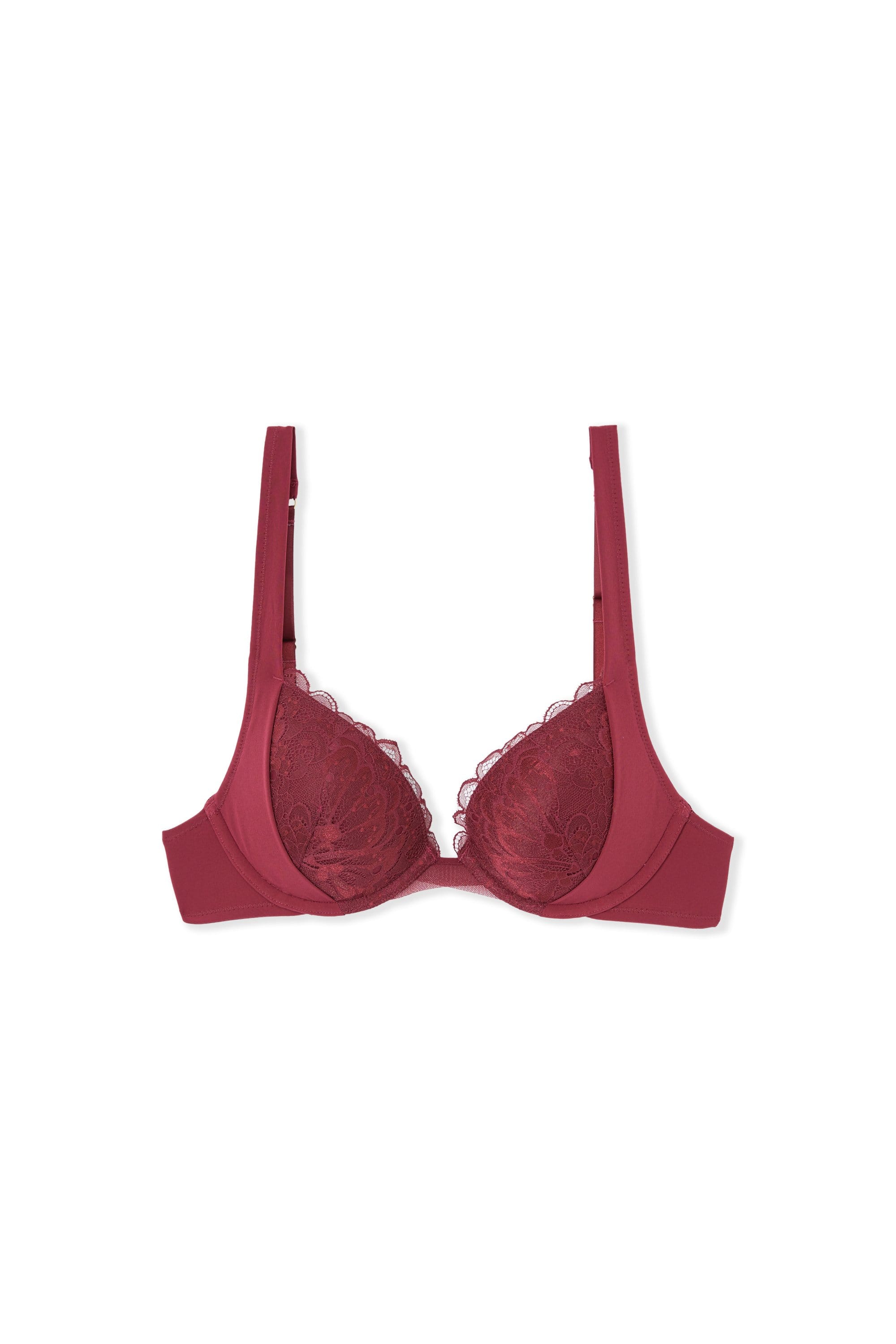 Bra No. 2 - The Plunge Push-up Bra - ECLAT - BORDEAUX GRENAT - ETAM