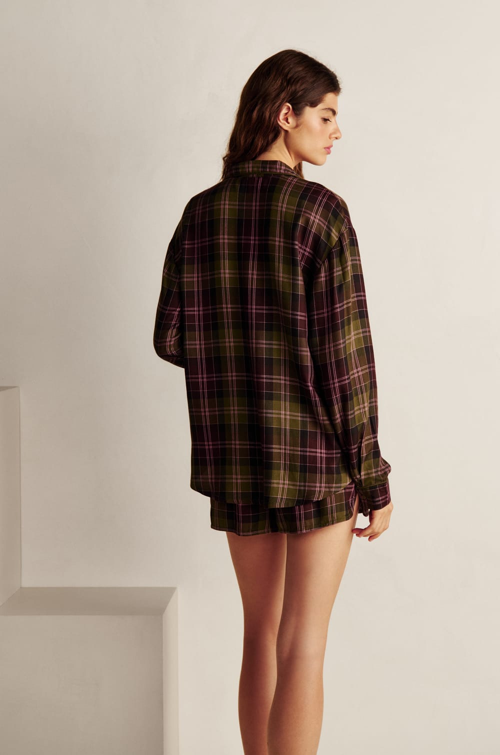 Chemise de pyjama &agrave; carreaux ;${refinementColor}