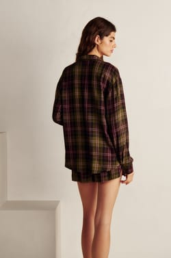 Chemise de pyjama &agrave; carreaux ;${refinementColor}