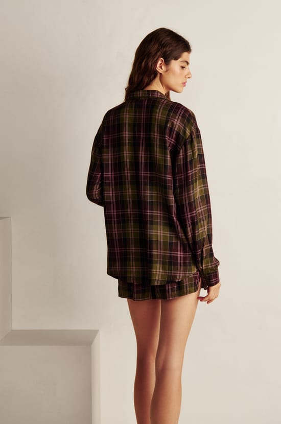 Chemise de pyjama &agrave; carreaux ;${refinementColor}