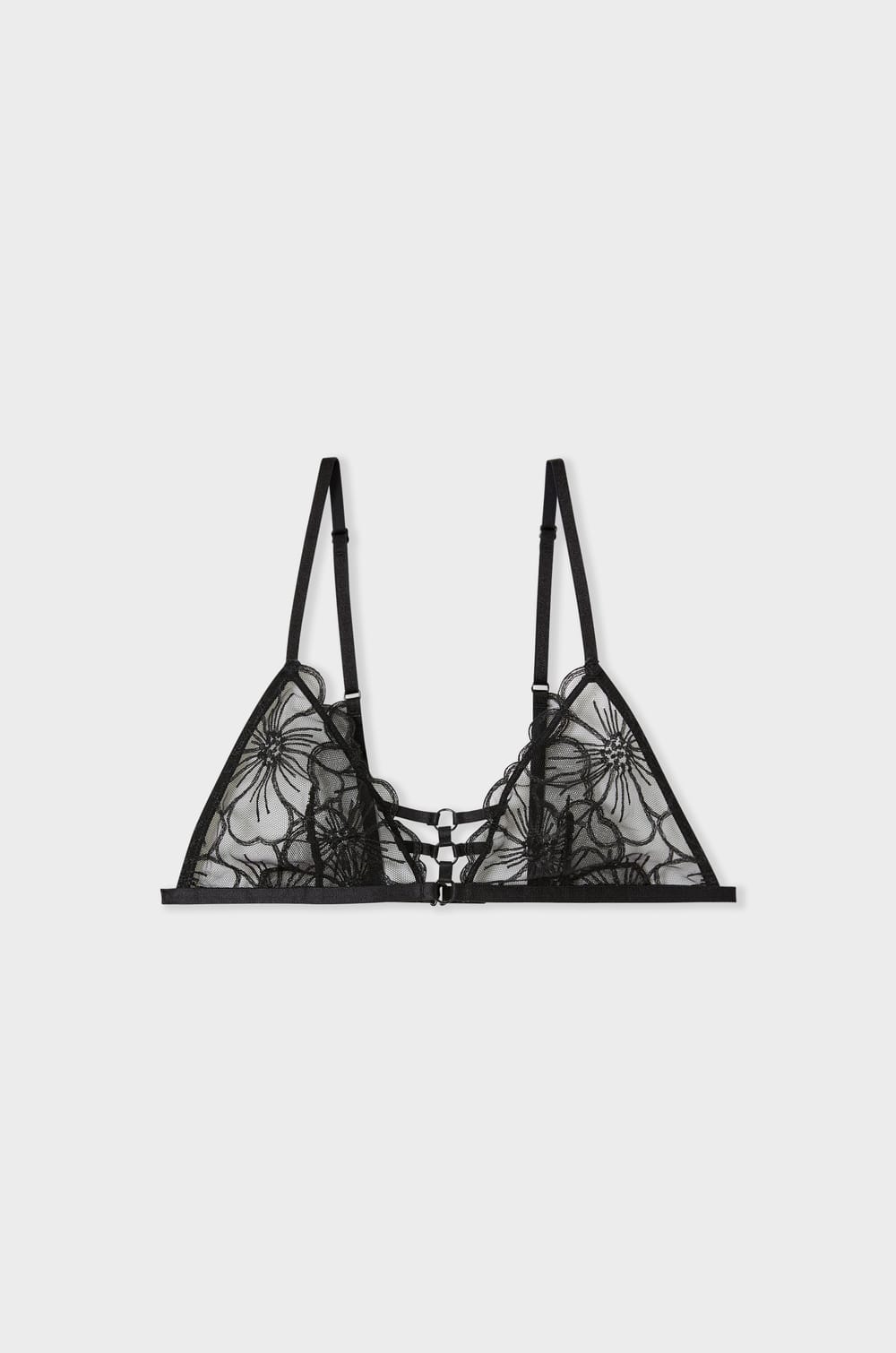 Embroidered Triangle Bralette;${refinementColor}