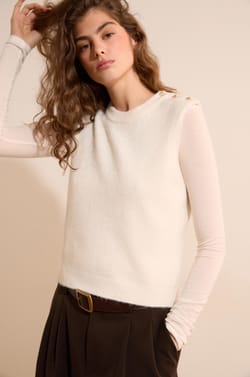 Pull sans manche avec laine;${refinementColor}