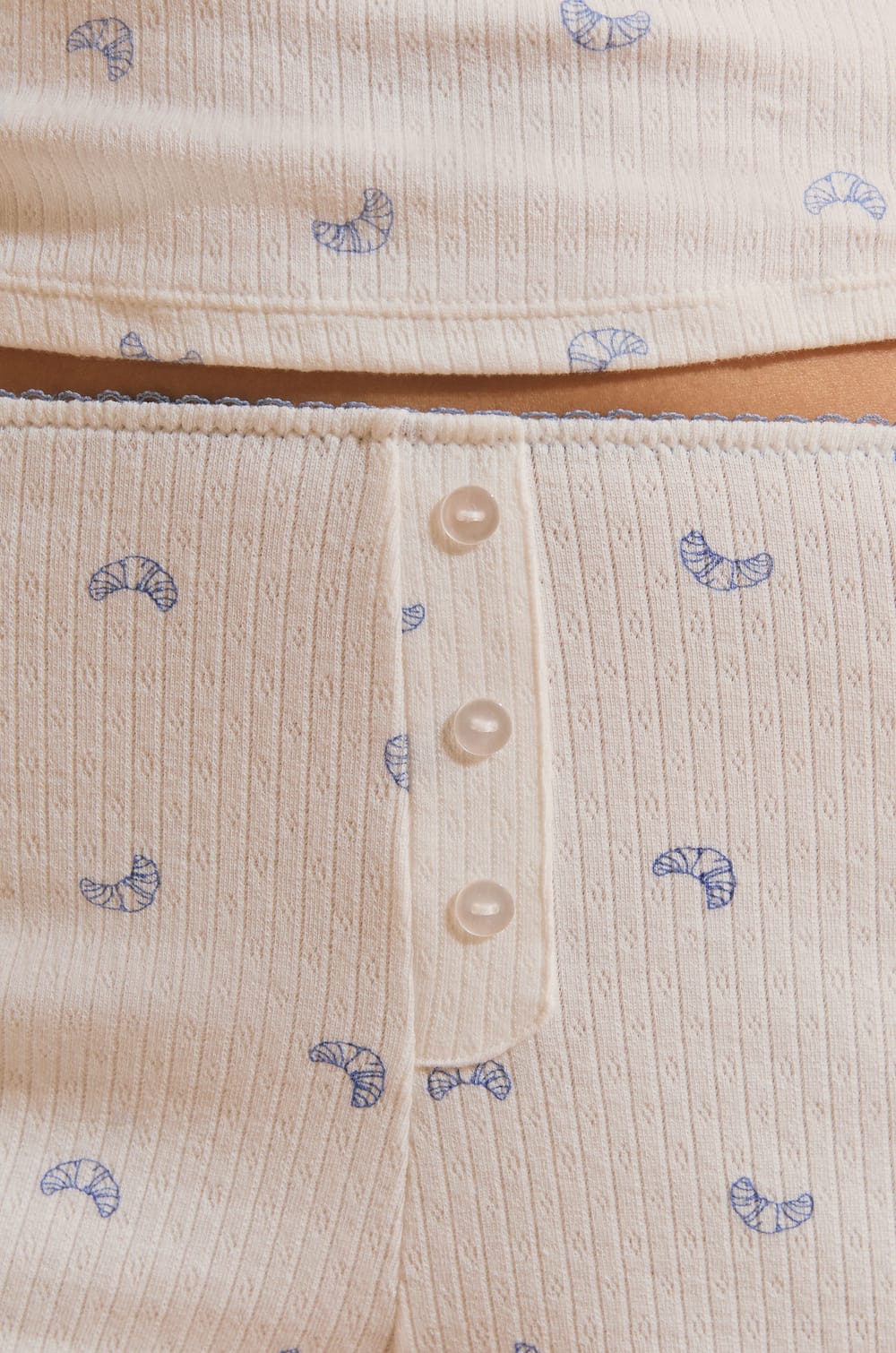 Short de pyjama en coton &agrave; motifs croissants;${refinementColor}