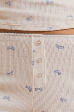 Short de pyjama en coton &agrave; motifs croissants;${refinementColor}