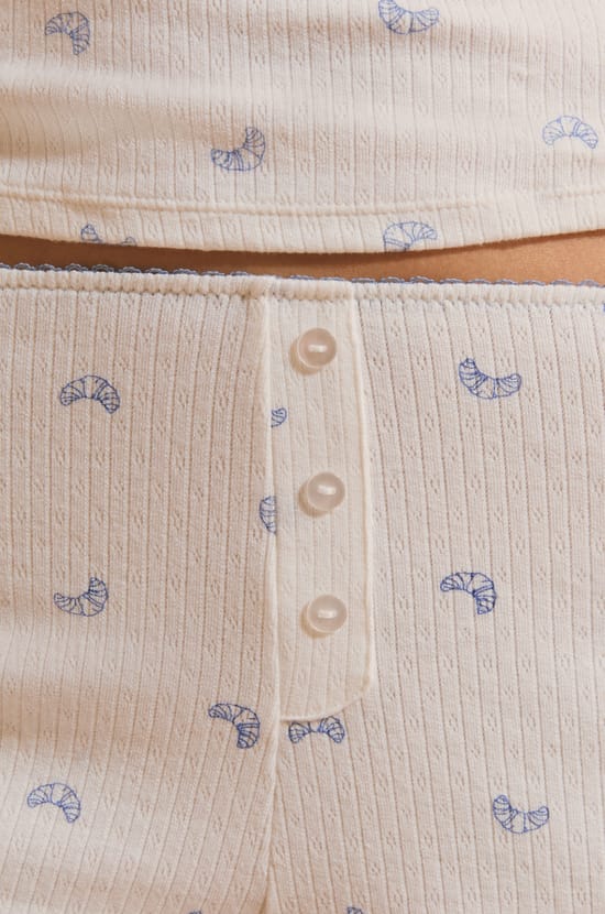 Short de pyjama en coton &agrave; motifs croissants;${refinementColor}