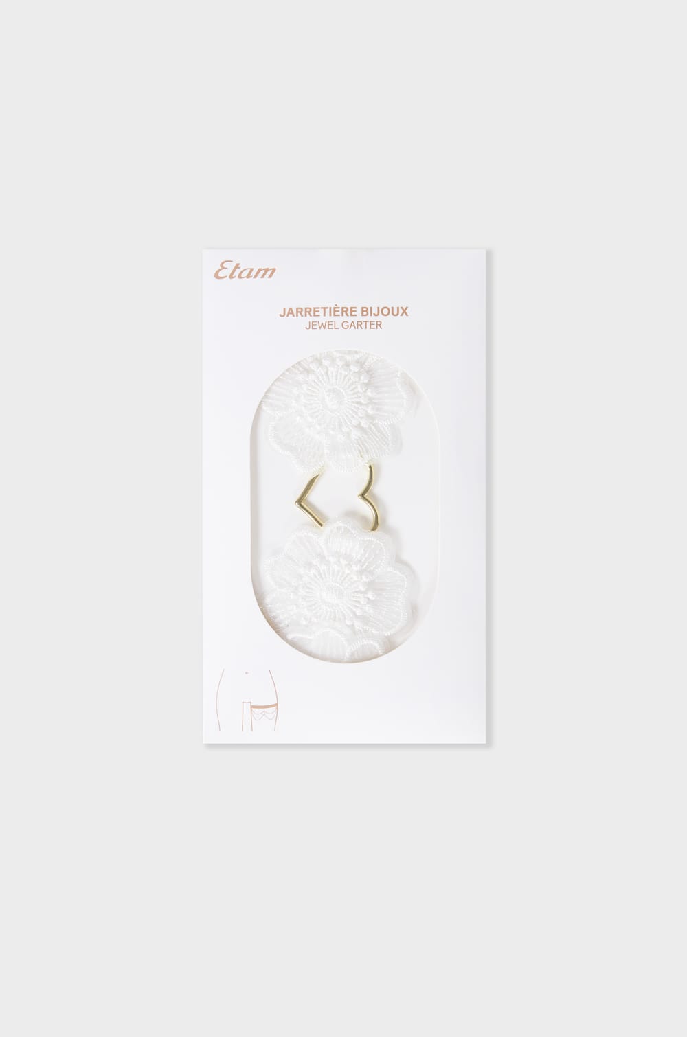 Koronkowa podwiązka z biżuteryjnym serduszkiem;${refinementColor}