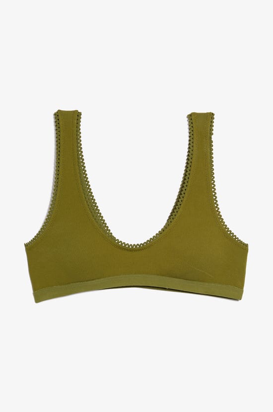 Triangle Bralette in Cotton;${refinementColor}