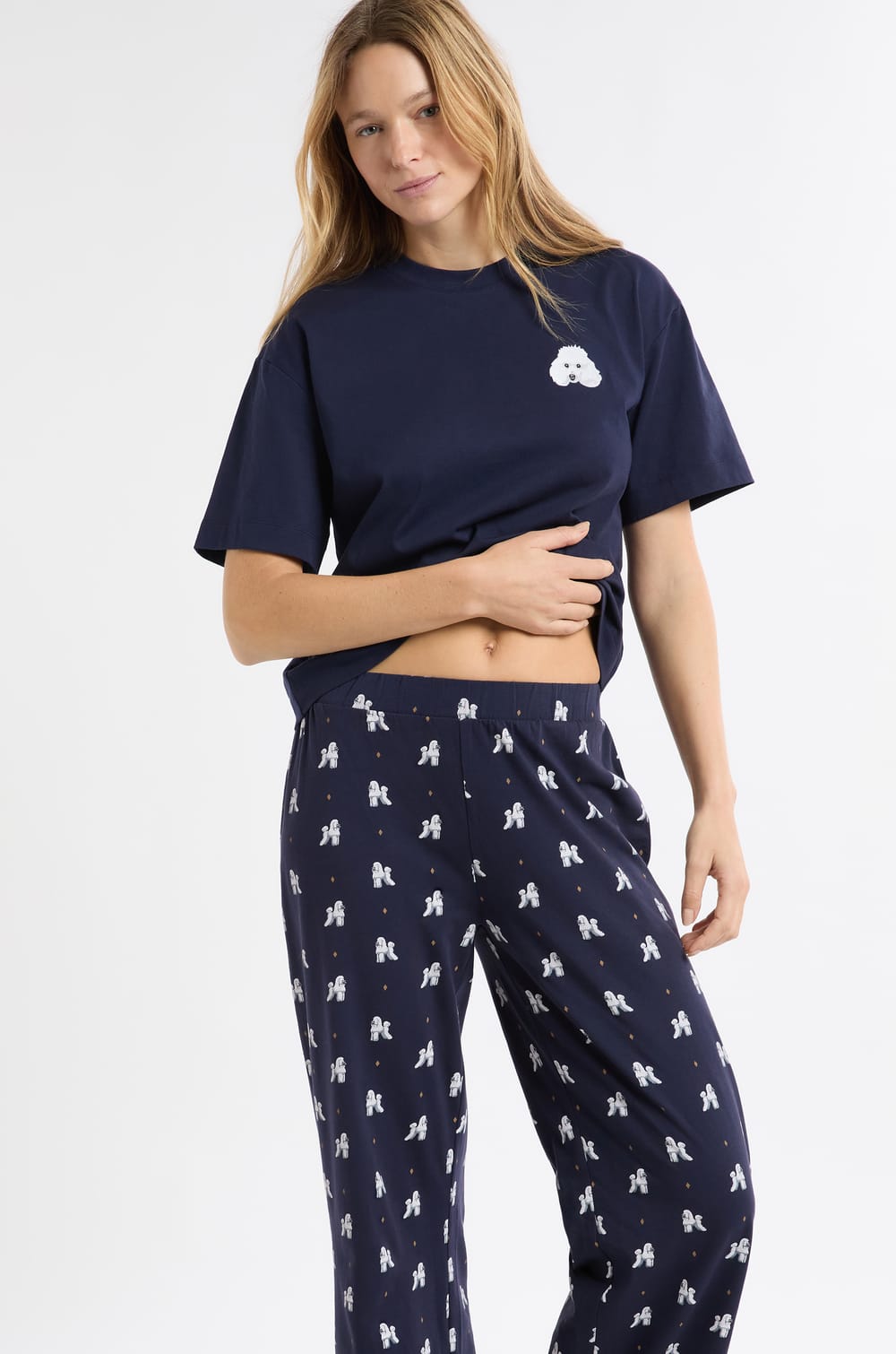 2-Piece Pyjama Set with Poodle Motifs;${refinementColor}