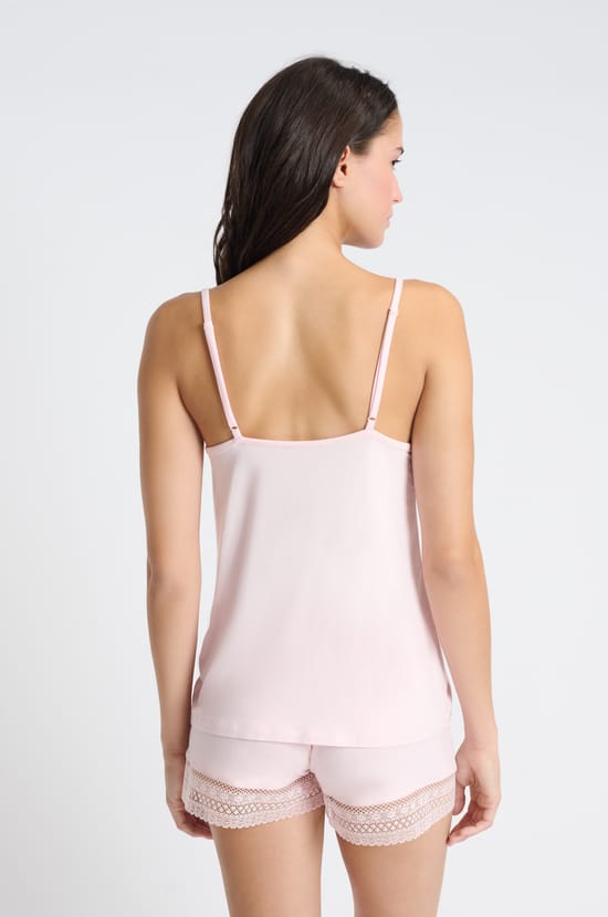 Lace Camisole with Thin Straps;${refinementColor}
