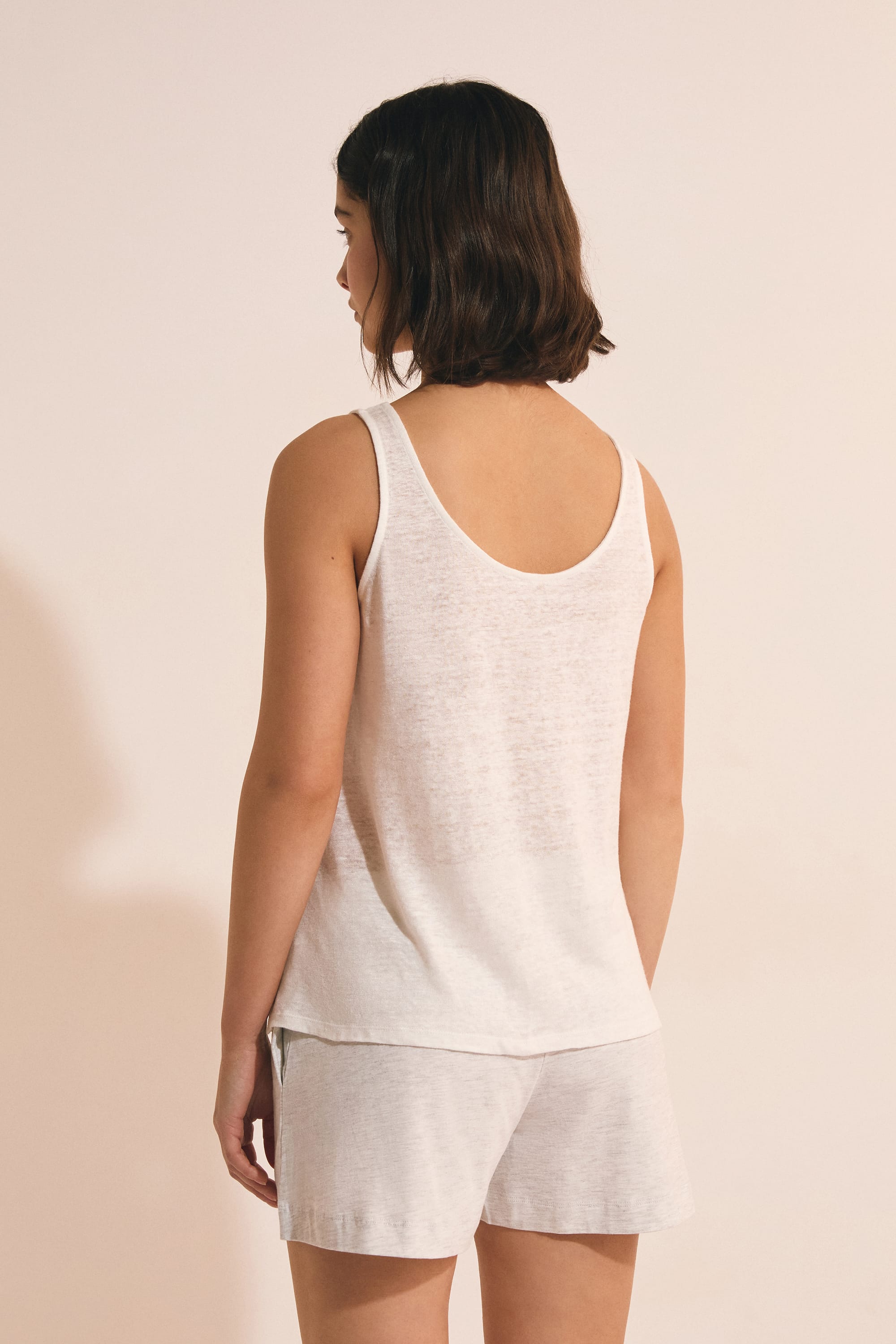 【yo BIOTOP】Sheer linen tanktop yo biotop Sheer linen tanktop 【公式通販】