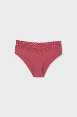 V-shape Hipster in Microfiber and Lace;${refinementColor}