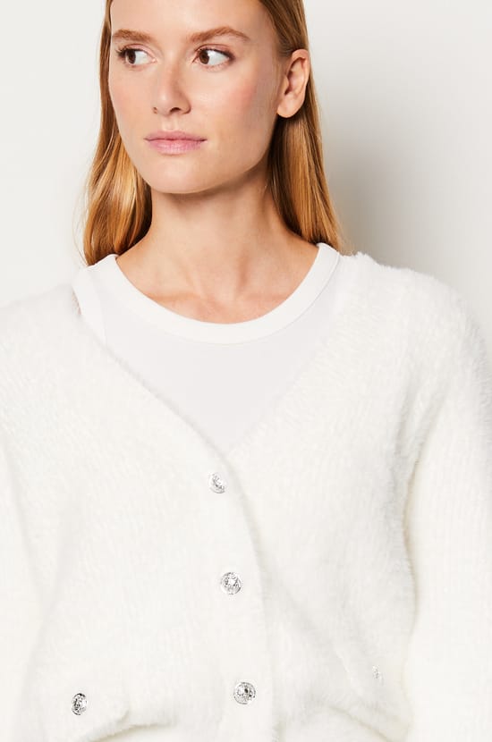 Gilet à boutons pailletés;${refinementColor}