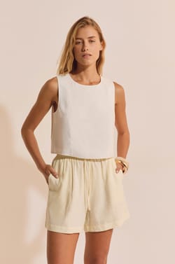 Top sans manches avec lin;${refinementColor}