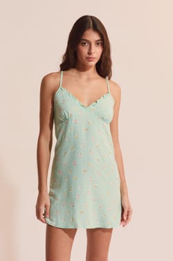 Nuisette satin&eacute;e &agrave; motifs;${refinementColor}