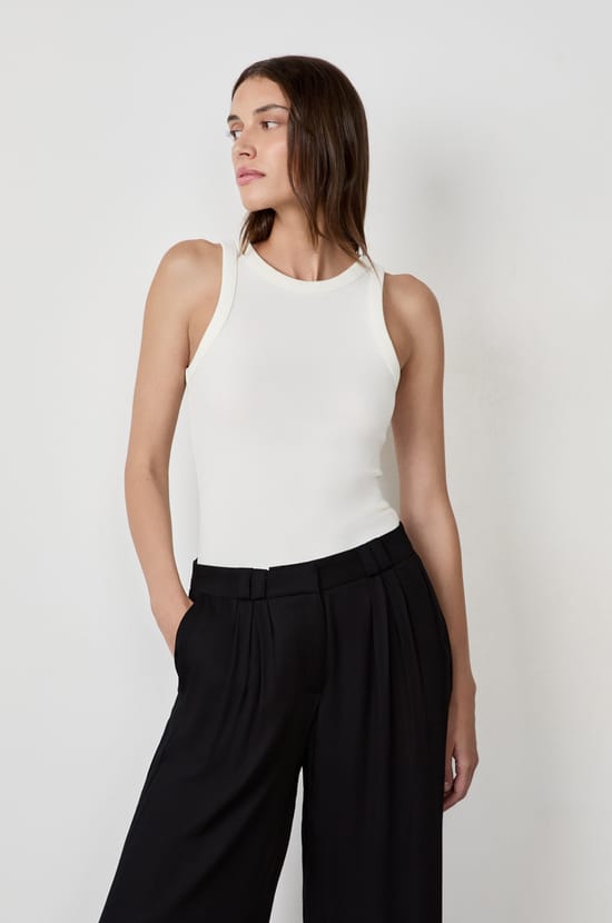 Débardeur côtelé en coton;${refinementColor}