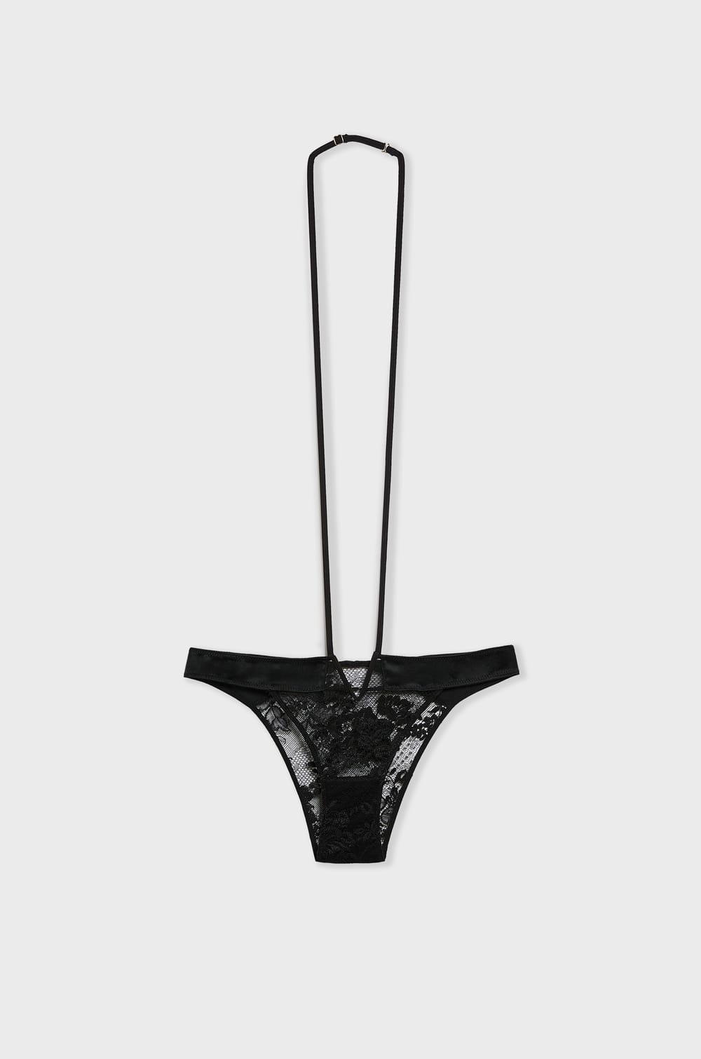 Tanga chocker en dentelle française;${refinementColor}