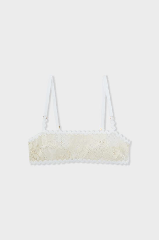 Soutien-gorge bandeau sans armatures en dentelle;${refinementColor}