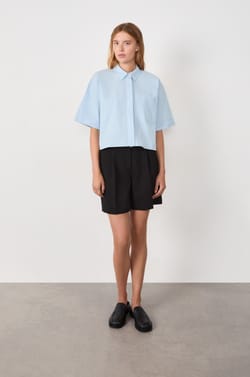 Chemise manches courtes en coton;${refinementColor}