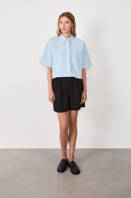 Short-sleeved cotton shirt;${refinementColor}