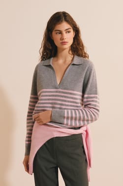 Pull col polo 100% cachemire;${refinementColor}