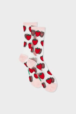 Chaussettes transparentes &agrave; motifs fraises Coucou Suzette;${refinementColor}