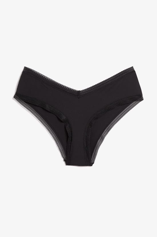 Microfiber and Lace Boyshort;${refinementColor}