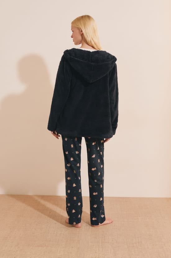 Ensemble de pyjama 3 pi&egrave;ces &agrave; motifs chiens;${refinementColor}