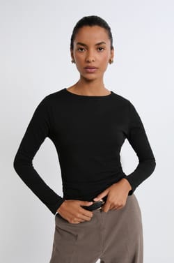 T-shirt col rond manches longues;${refinementColor}