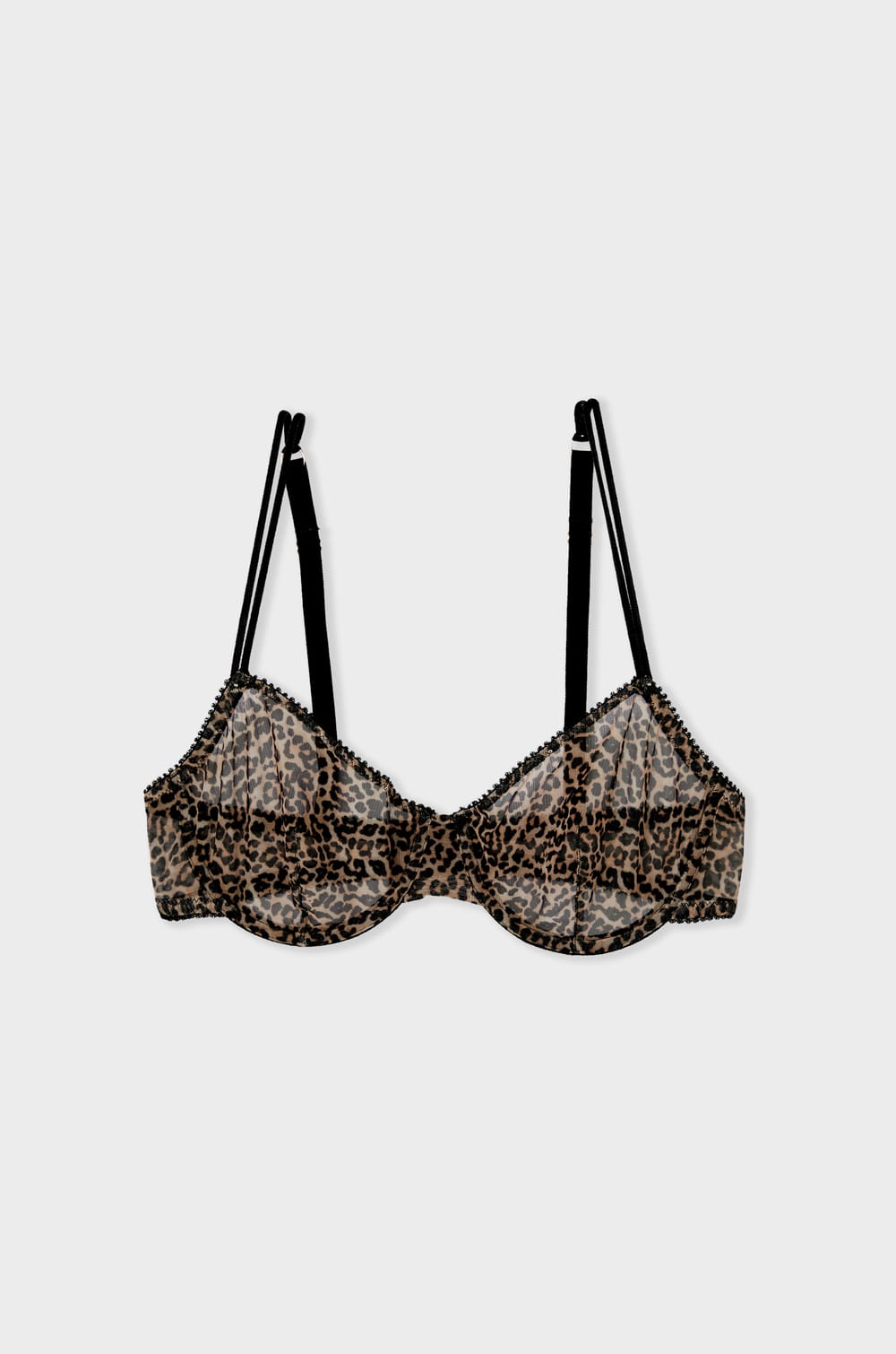 Classic leopard tulle bra;${refinementColor}