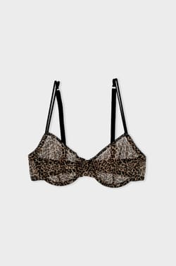 Classic leopard tulle bra;${refinementColor}