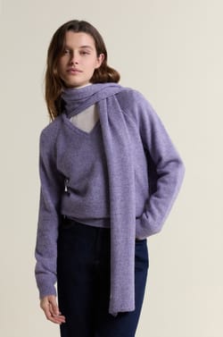 Pull col V avec &eacute;charpe int&eacute;gr&eacute;e;${refinementColor}