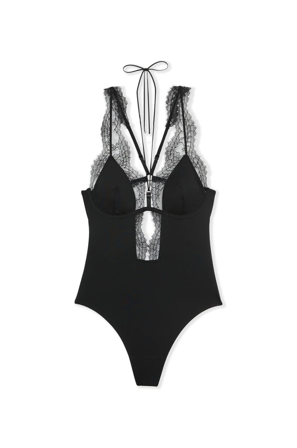 Body dos nu en microfibre et dentelle;${refinementColor}