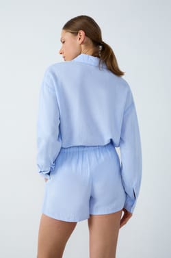 Short de pyjama en lin;${refinementColor}