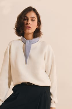 Pull avec lien &agrave; nouer avec coton;${refinementColor}