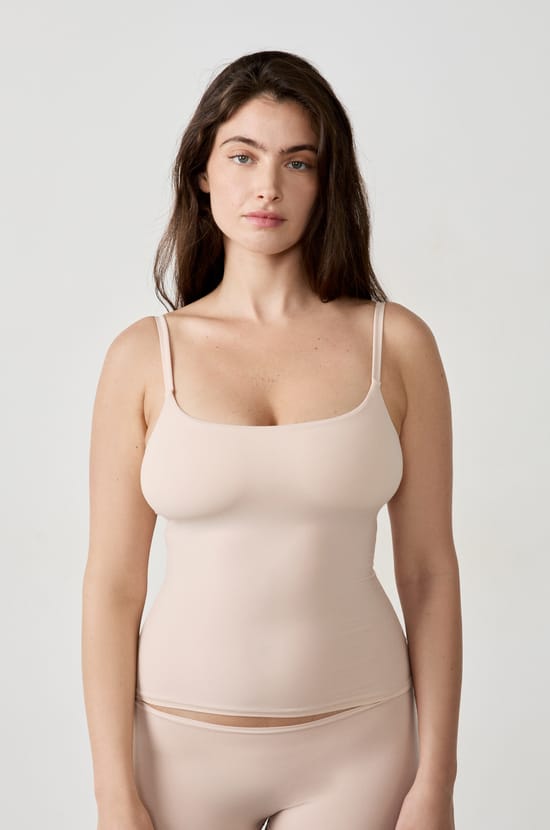 Microfibre top with built-in bralette;${refinementColor}