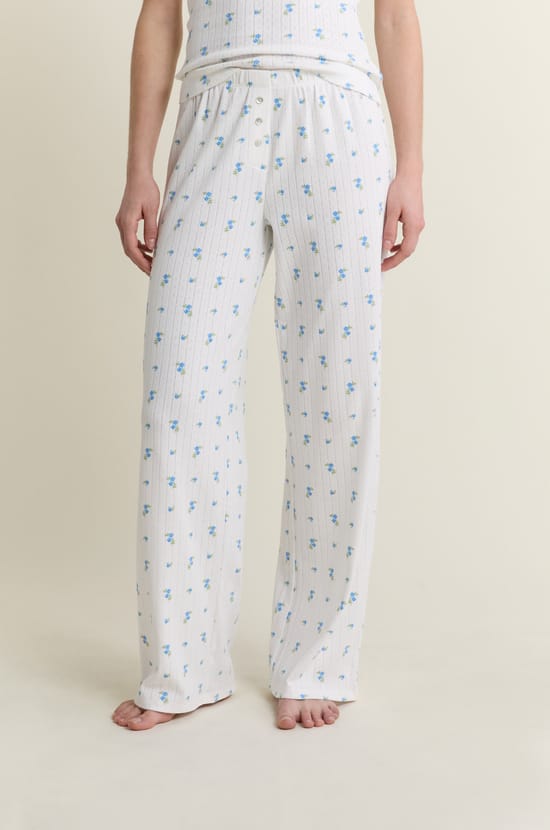 Pantalon de pyjama en pointelle;${refinementColor}