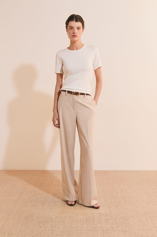 T-shirt manches courtes avec coton modal;${refinementColor}