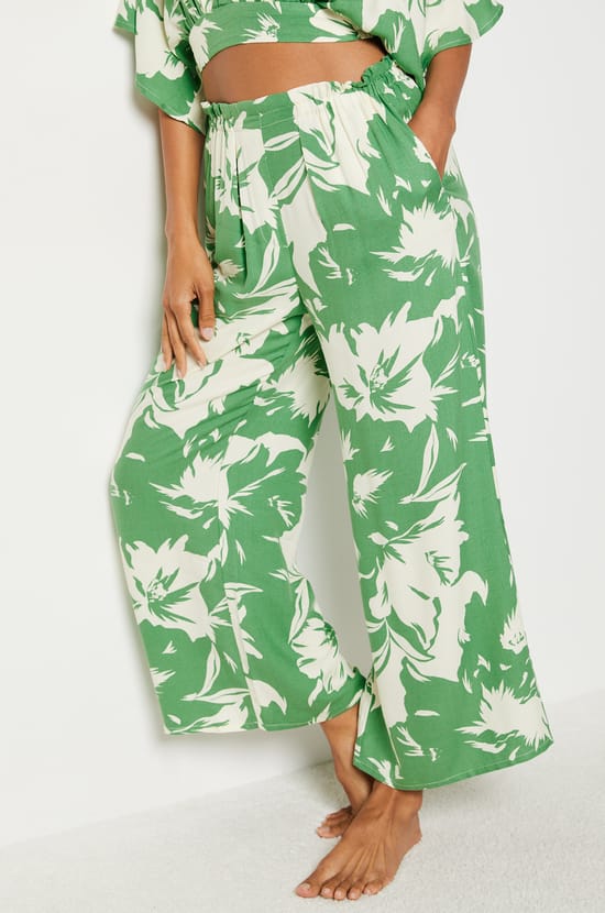 Printed 7/8 Trousers;${refinementColor}
