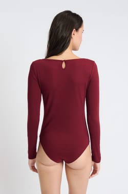 Body manches longues en coton;${refinementColor}