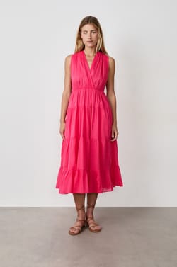 Long V-neck Dress;${refinementColor}