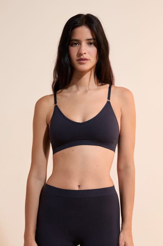 Seamless Bralette in Organic Cotton;${refinementColor}
