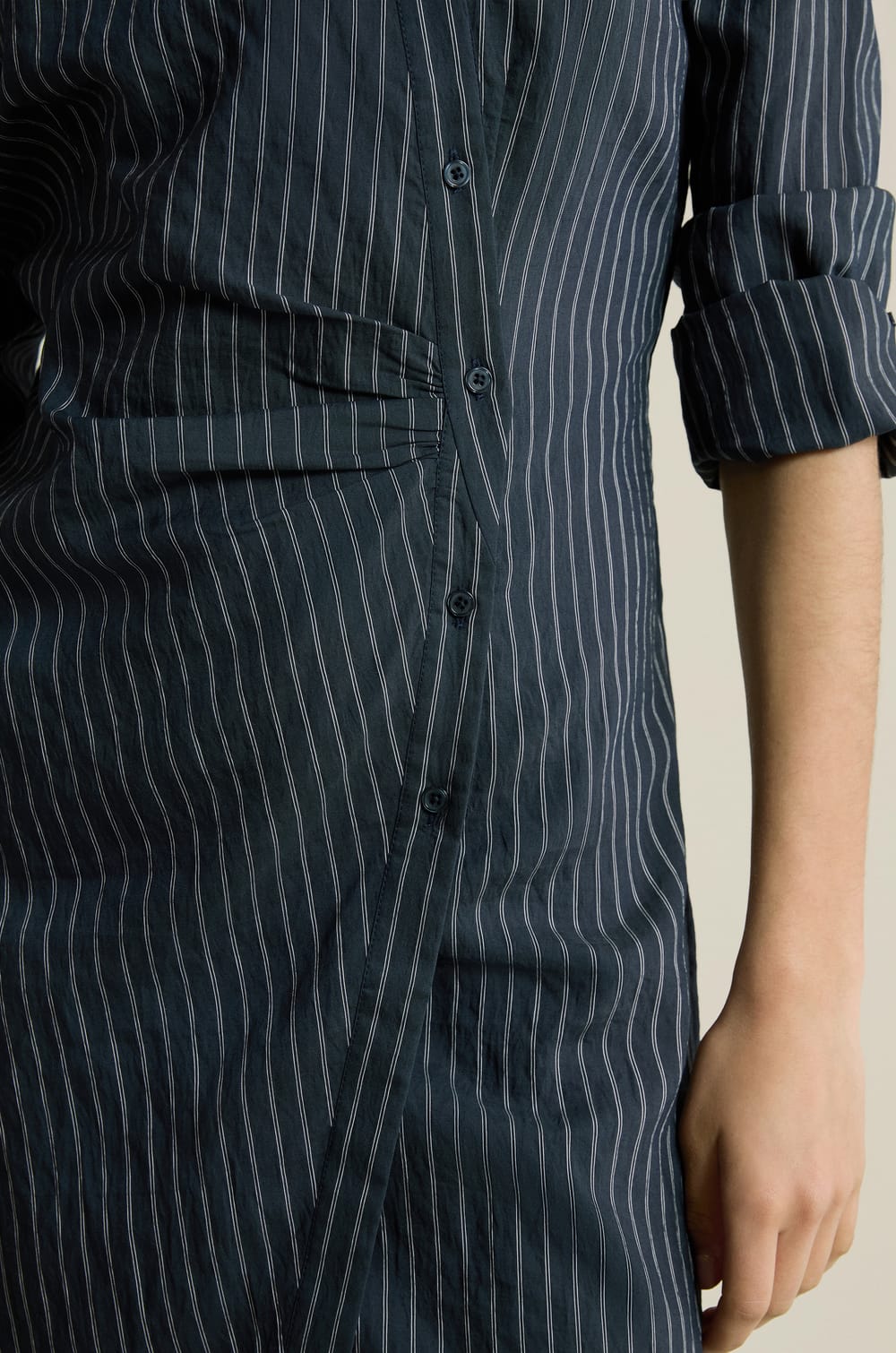 Robe longue &agrave; rayures effet cache-c&oelig;ur;${refinementColor}