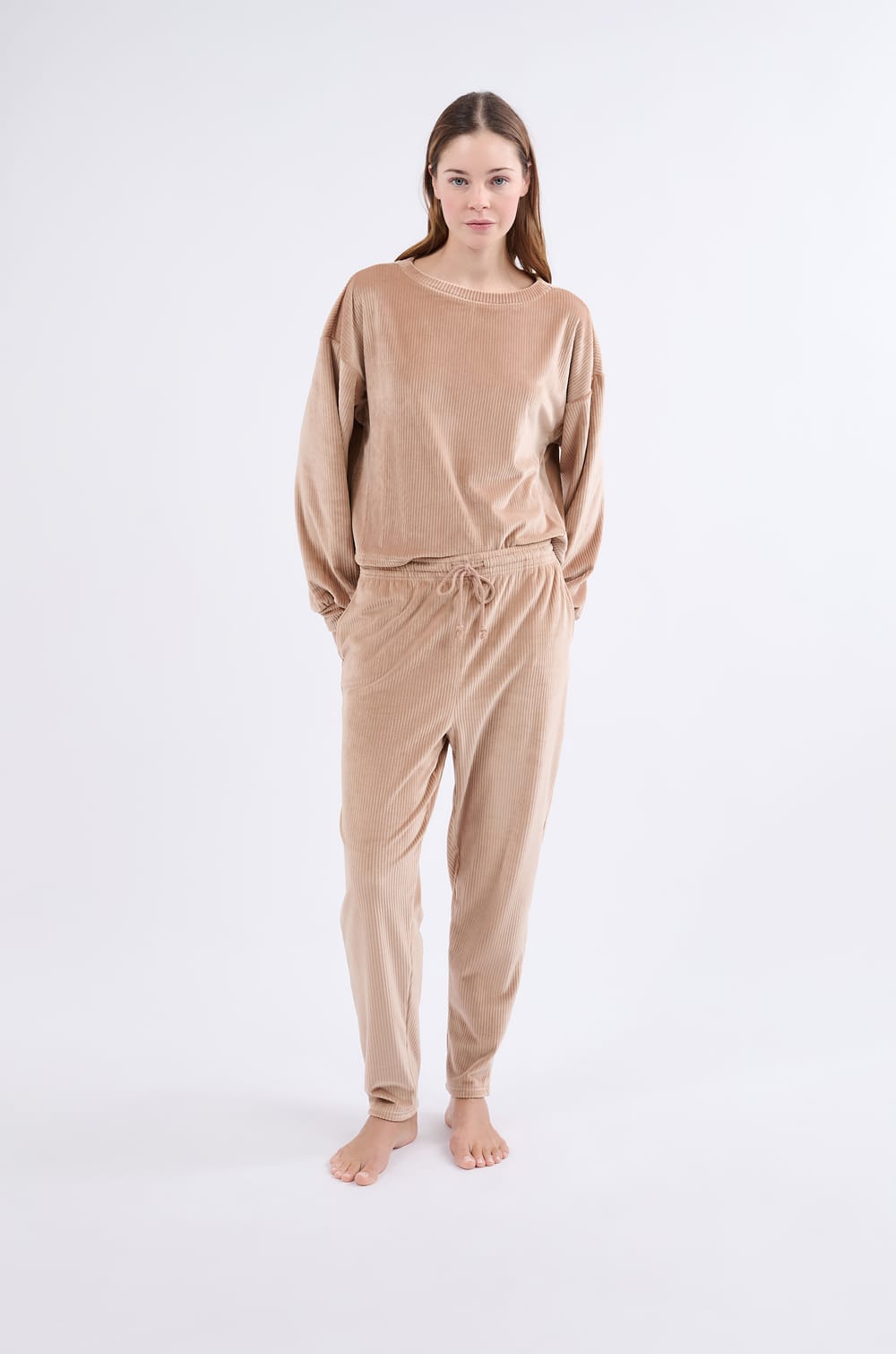 Sweatshirt de pyjama en velours;${refinementColor}