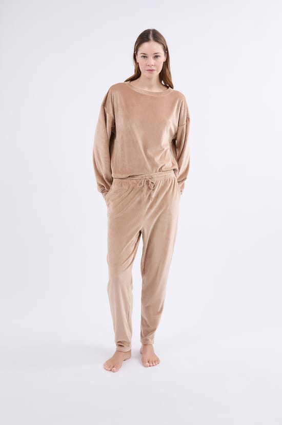Sweatshirt de pyjama en velours;${refinementColor}